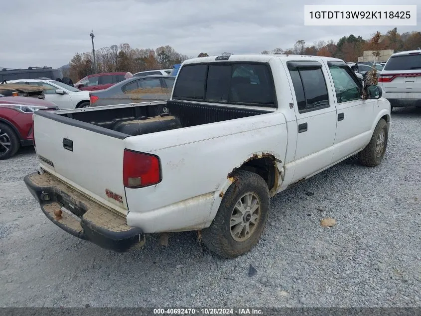 1GTDT13W92K118425 2002 GMC Sonoma