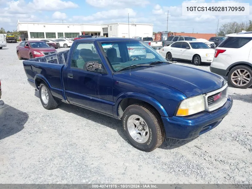 2002 GMC Sonoma Sl VIN: 1GTCS145028170950 Lot: 40741975