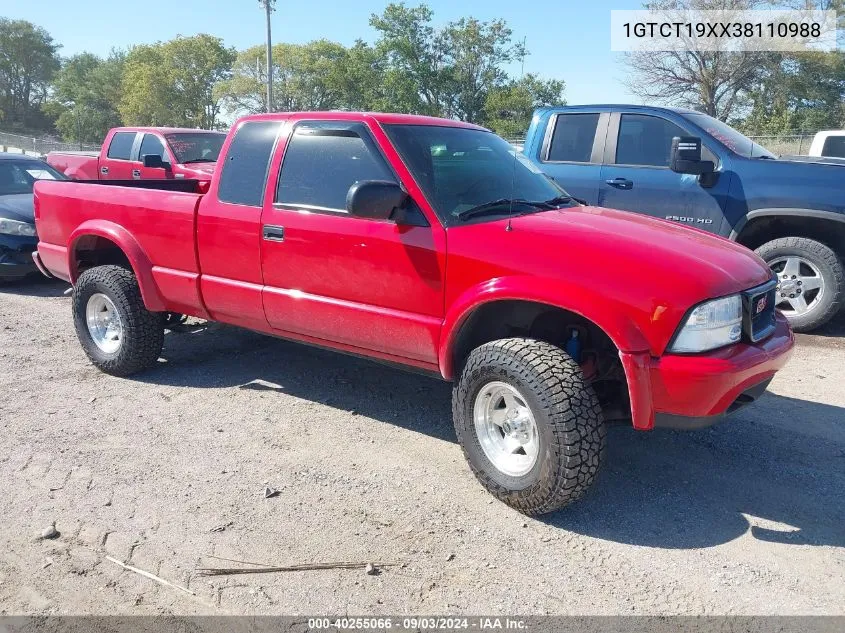 2003 GMC Sonoma Sls VIN: 1GTCT19XX38110988 Lot: 40255066