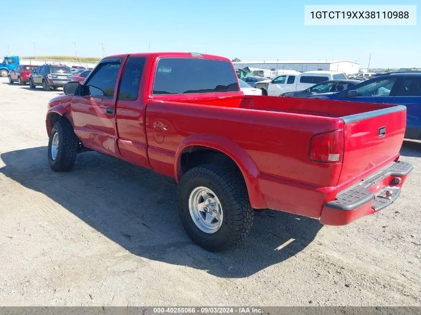 2003 GMC Sonoma Sls VIN: 1GTCT19XX38110988 Lot: 40255066