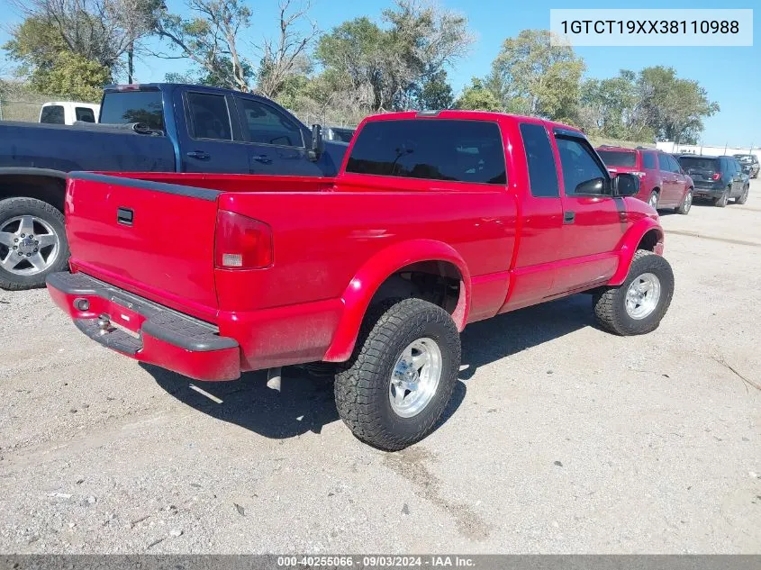 2003 GMC Sonoma Sls VIN: 1GTCT19XX38110988 Lot: 40255066