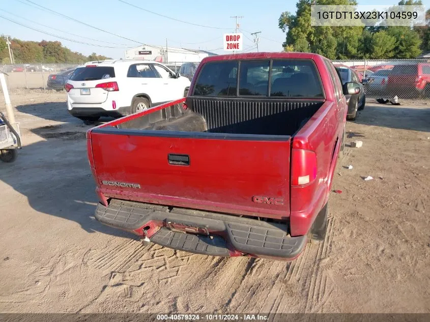 2003 GMC Sonoma Sls VIN: 1GTDT13X23K104599 Lot: 40579324