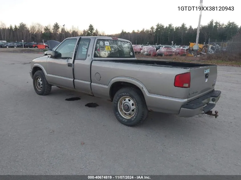 2003 GMC Sonoma Sl VIN: 1GTDT19XX38120943 Lot: 40674819