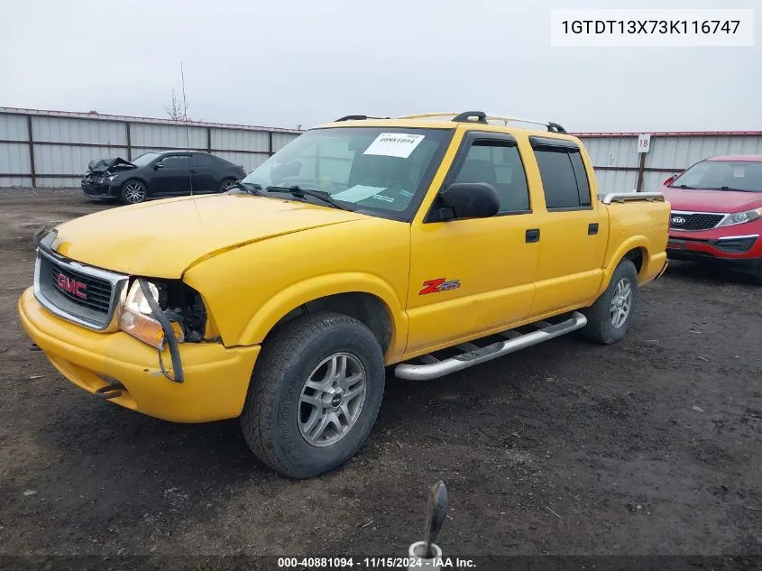 2003 GMC Sonoma Sls VIN: 1GTDT13X73K116747 Lot: 40881094