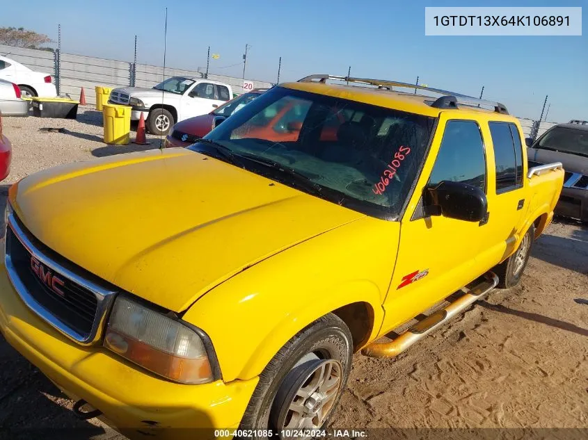 2004 GMC Sonoma Sls VIN: 1GTDT13X64K106891 Lot: 40621085