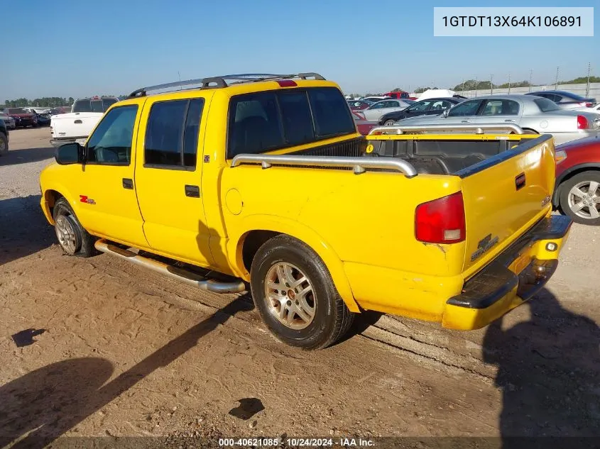 2004 GMC Sonoma Sls VIN: 1GTDT13X64K106891 Lot: 40621085