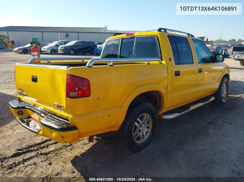 2004 GMC Sonoma Sls VIN: 1GTDT13X64K106891 Lot: 40621085