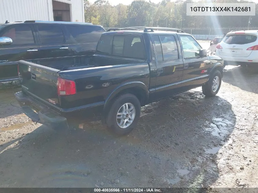 2004 GMC Sonoma Sls VIN: 1GTDT13XX4K142681 Lot: 40835566