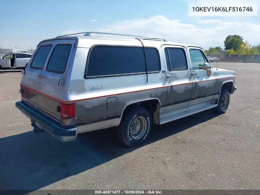 1990 GMC Suburban V15 Conventional VIN: 1GKEV16K6LF516746 Lot: 40571477