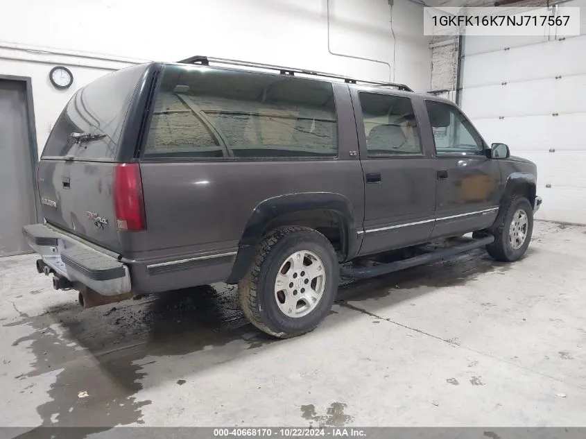 1992 GMC Suburban K1500 VIN: 1GKFK16K7NJ717567 Lot: 40668170