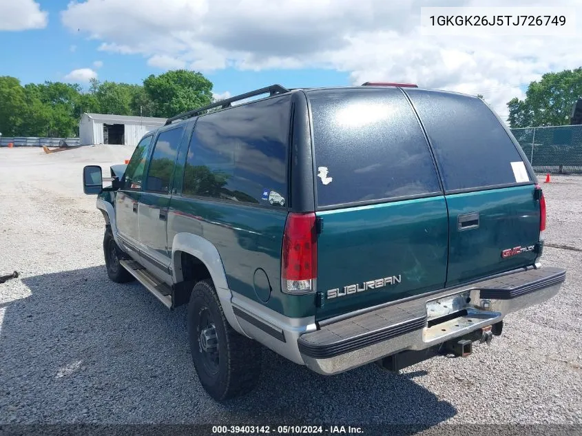 1996 GMC Suburban K2500 VIN: 1GKGK26J5TJ726749 Lot: 39403142