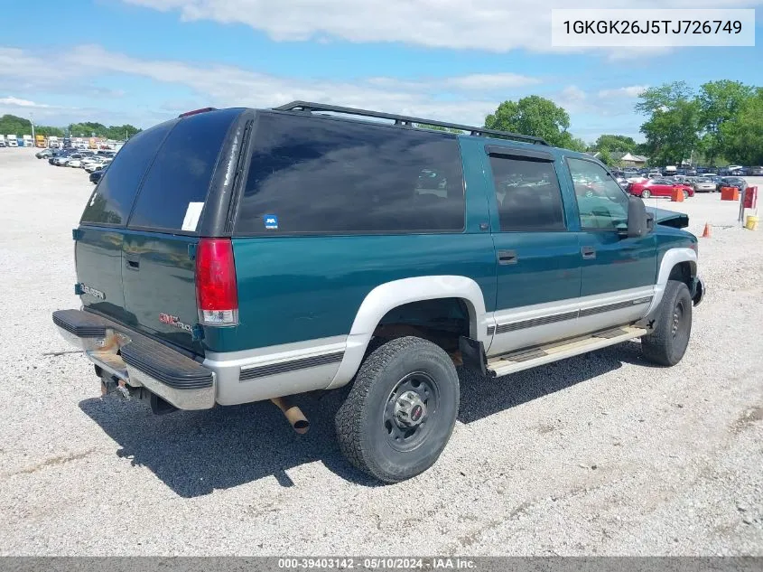 1996 GMC Suburban K2500 VIN: 1GKGK26J5TJ726749 Lot: 39403142