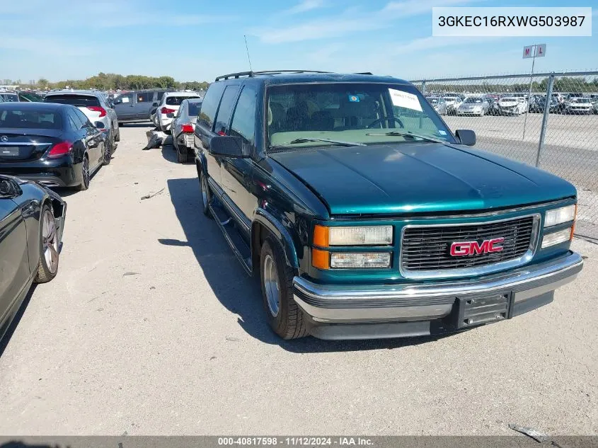 1998 GMC Suburban 1500 Sl VIN: 3GKEC16RXWG503987 Lot: 40817598