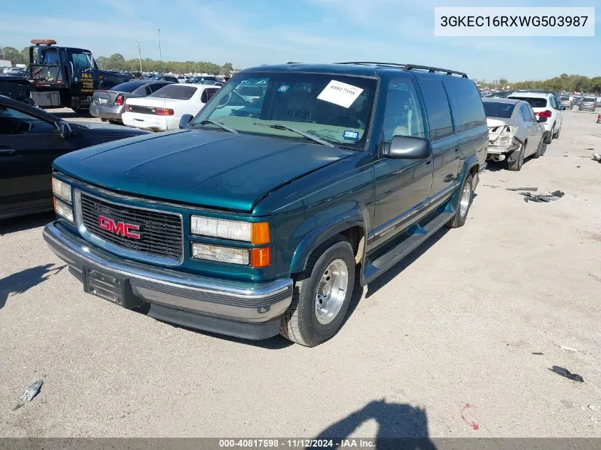 1998 GMC Suburban 1500 Sl VIN: 3GKEC16RXWG503987 Lot: 40817598