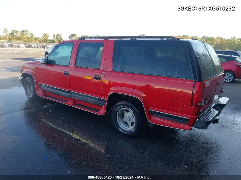 1999 GMC Suburban 1500 Sl VIN: 3GKEC16R1XG510232 Lot: 40685420