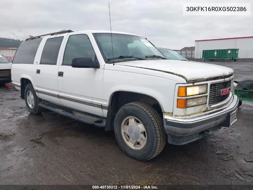 1999 GMC Suburban Slt VIN: 3GKFK16R0XG502386 Lot: 40730312