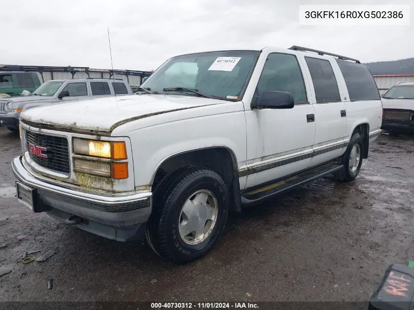 1999 GMC Suburban Slt VIN: 3GKFK16R0XG502386 Lot: 40730312