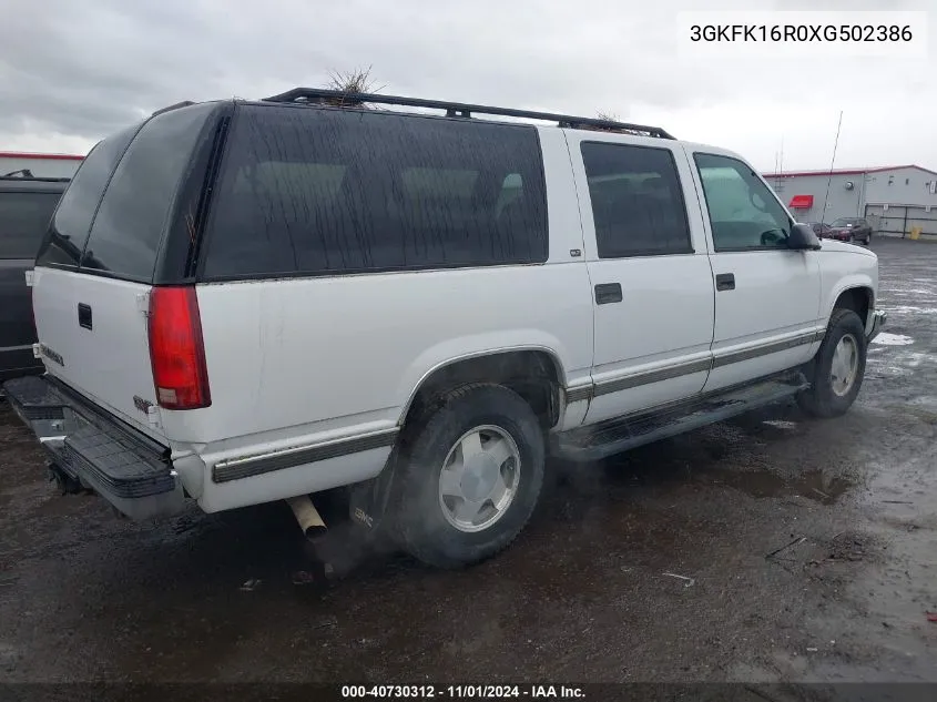 1999 GMC Suburban Slt VIN: 3GKFK16R0XG502386 Lot: 40730312