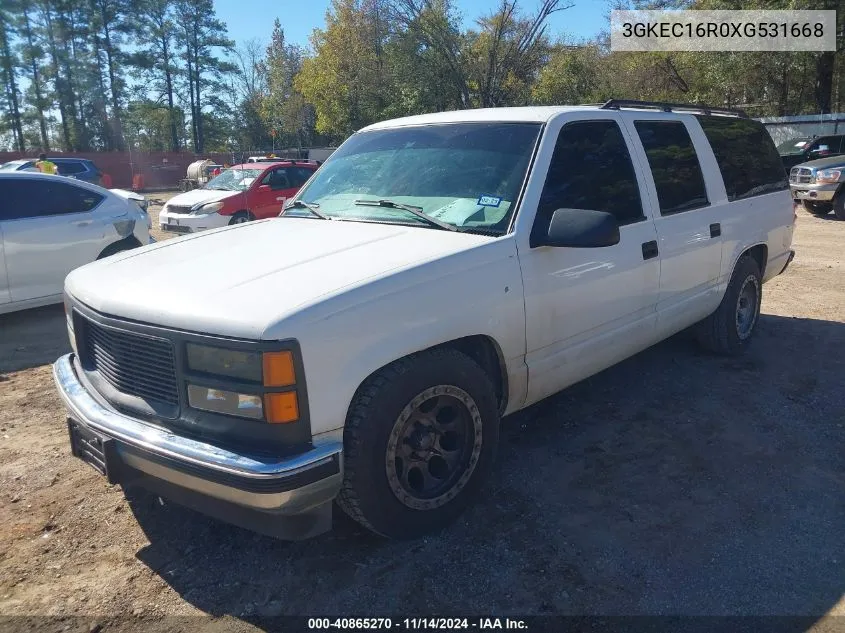 1999 GMC Suburban 1500 Sl VIN: 3GKEC16R0XG531668 Lot: 40865270