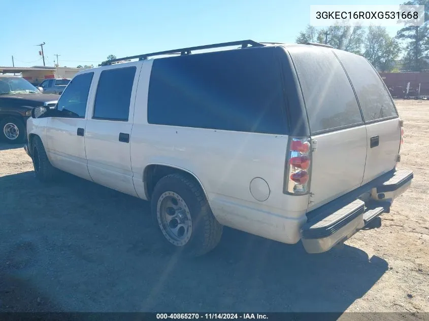 1999 GMC Suburban 1500 Sl VIN: 3GKEC16R0XG531668 Lot: 40865270