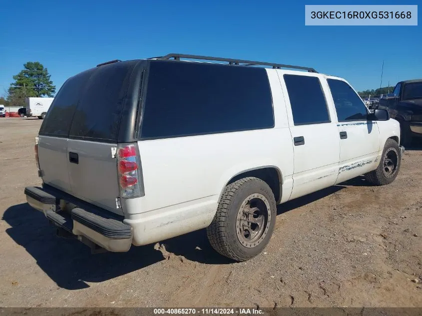 1999 GMC Suburban 1500 Sl VIN: 3GKEC16R0XG531668 Lot: 40865270