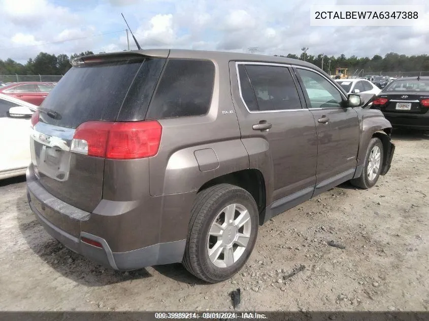 2010 GMC Terrain Sle-1 VIN: 2CTALBEW7A6347388 Lot: 39989214