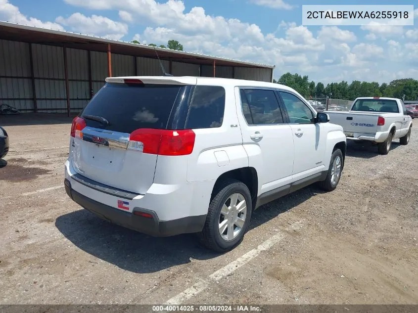 2010 GMC Terrain Sle VIN: 2CTALBEWXA6255918 Lot: 40014025