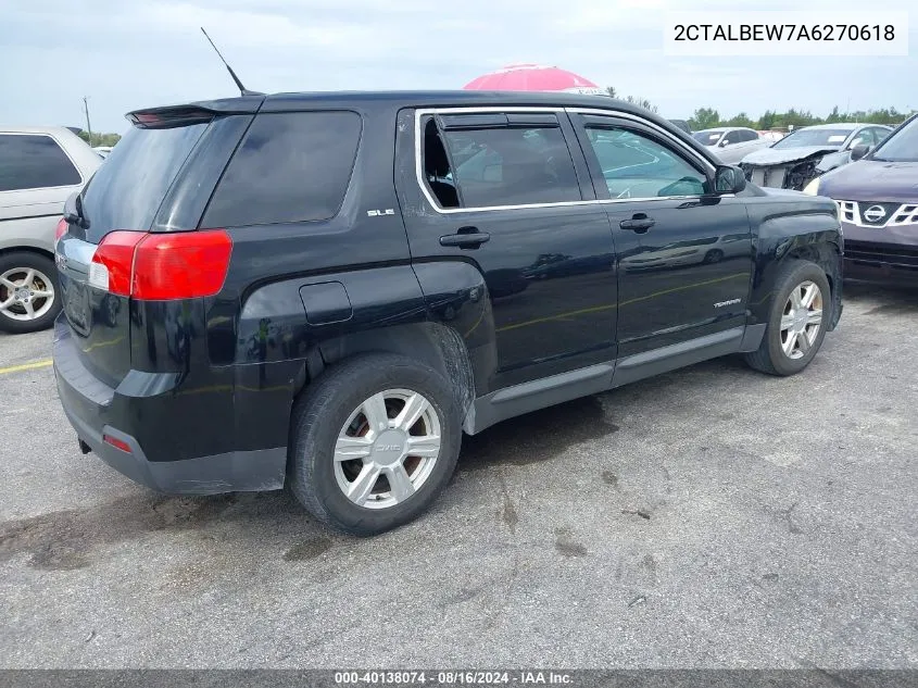 2010 GMC Terrain Sle-1 VIN: 2CTALBEW7A6270618 Lot: 40138074