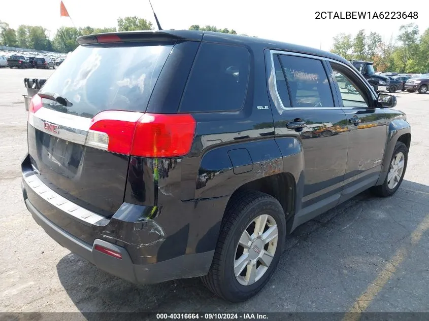 2010 GMC Terrain Sle-1 VIN: 2CTALBEW1A6223648 Lot: 40316664