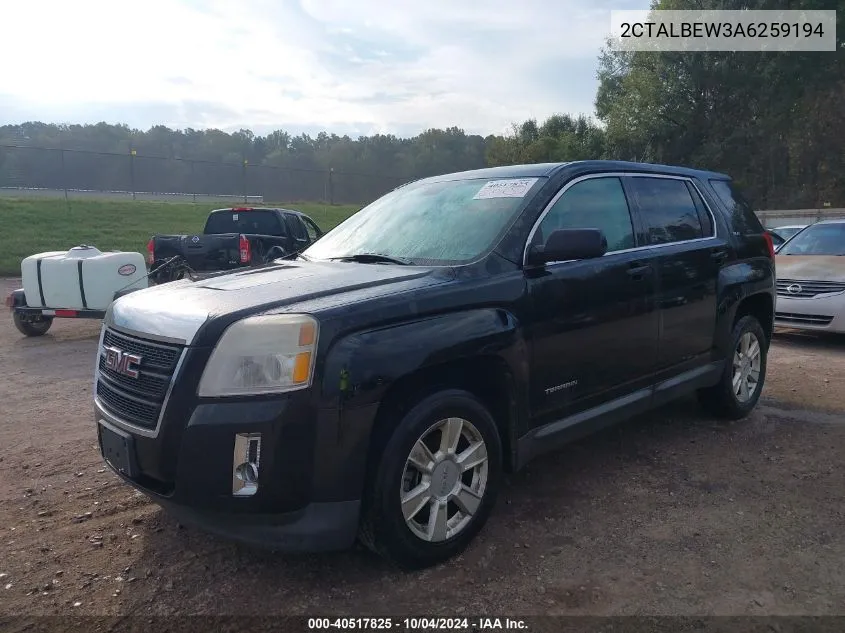 2010 GMC Terrain Sle-1 VIN: 2CTALBEW3A6259194 Lot: 40517825