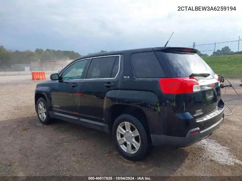 2010 GMC Terrain Sle-1 VIN: 2CTALBEW3A6259194 Lot: 40517825