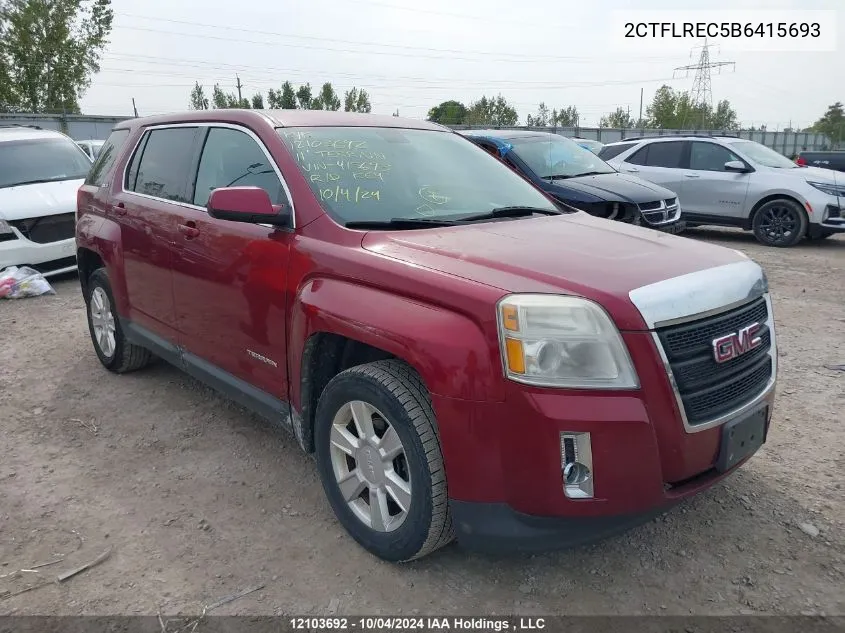 2011 GMC Terrain VIN: 2CTFLREC5B6415693 Lot: 12103692