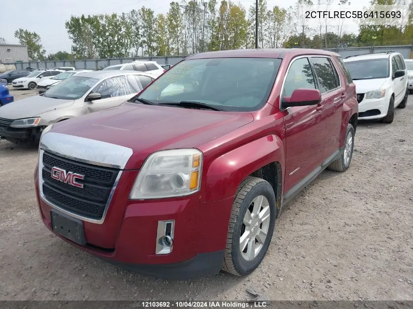 2011 GMC Terrain VIN: 2CTFLREC5B6415693 Lot: 12103692