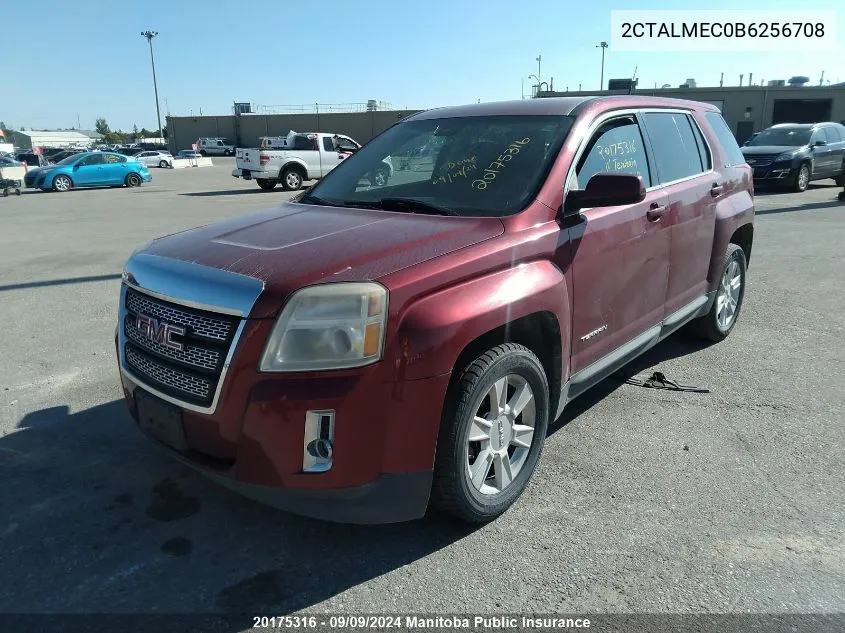 2011 GMC Terrain Sle VIN: 2CTALMEC0B6256708 Lot: 20175316