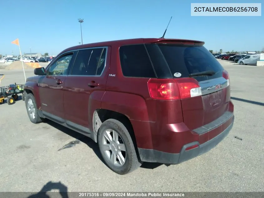 2011 GMC Terrain Sle VIN: 2CTALMEC0B6256708 Lot: 20175316