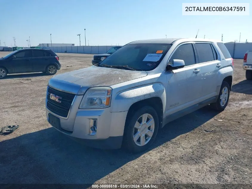 2011 GMC Terrain Sle-1 VIN: 2CTALMEC0B6347591 Lot: 38855518