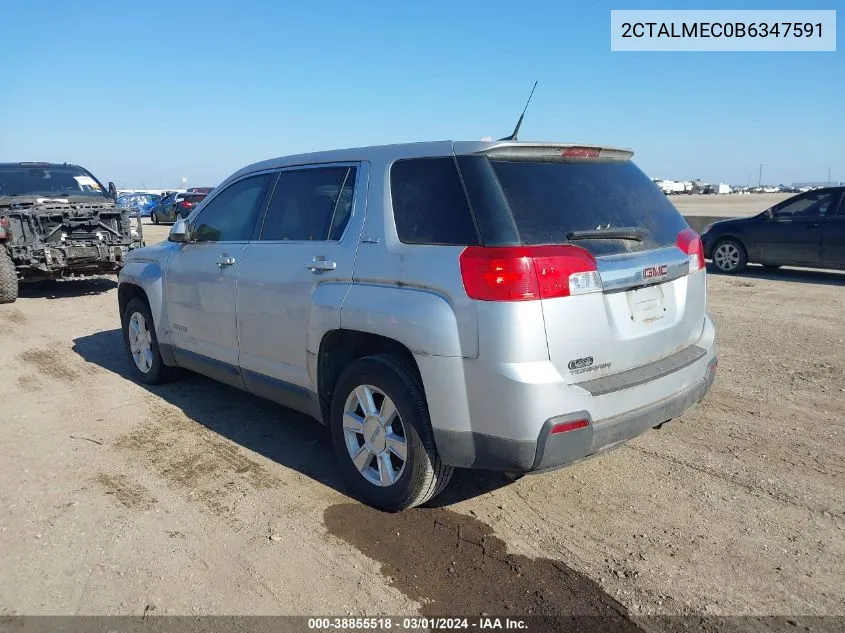 2011 GMC Terrain Sle-1 VIN: 2CTALMEC0B6347591 Lot: 38855518