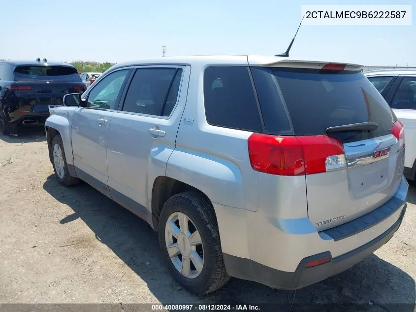 2011 GMC Terrain Sle VIN: 2CTALMEC9B6222587 Lot: 40080997