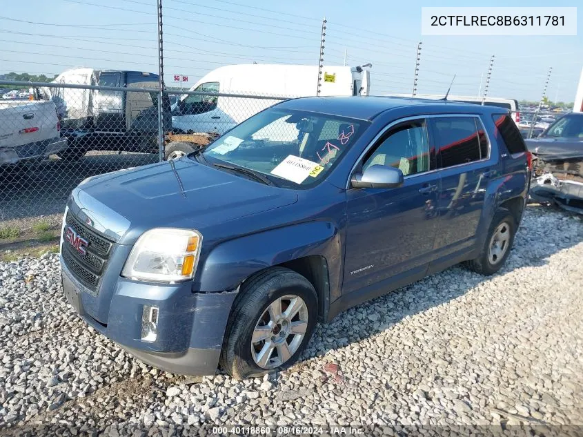 2011 GMC Terrain Sle-1 VIN: 2CTFLREC8B6311781 Lot: 40118860