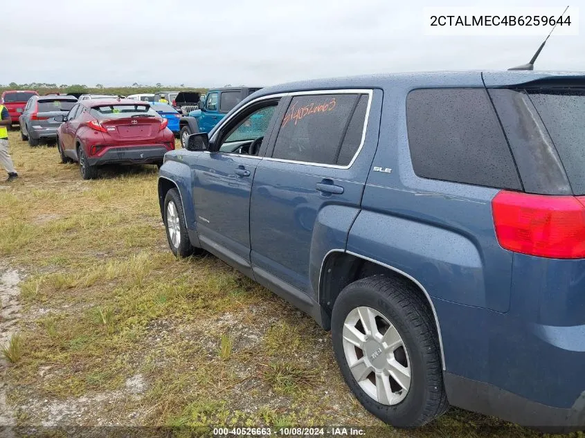 2011 GMC Terrain Sle-1 VIN: 2CTALMEC4B6259644 Lot: 40526663