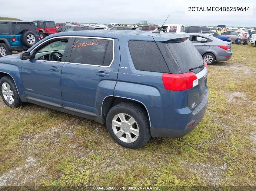 2011 GMC Terrain Sle-1 VIN: 2CTALMEC4B6259644 Lot: 40526663