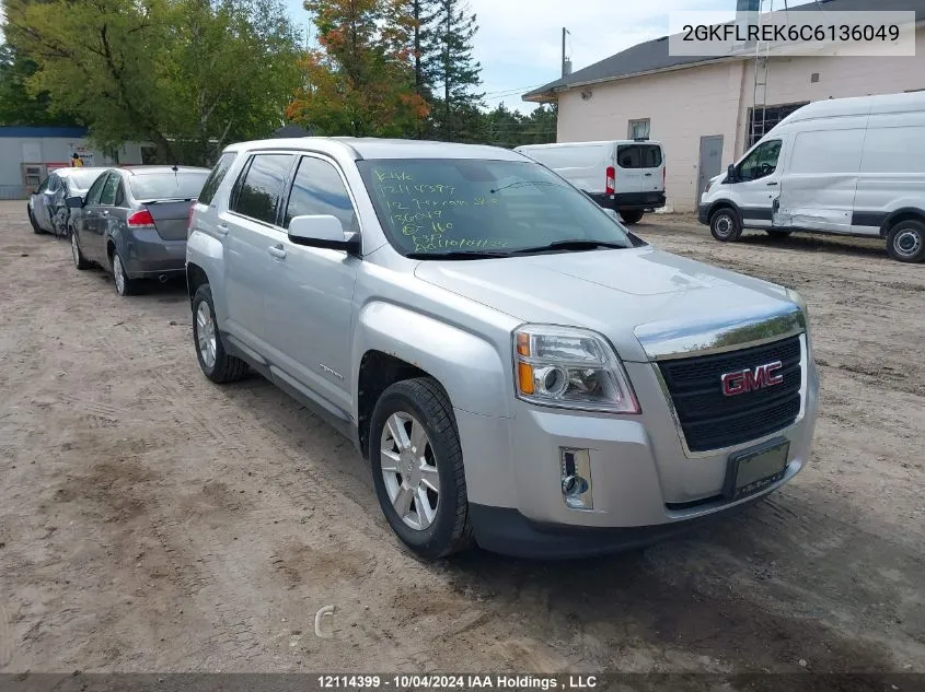 2012 GMC Terrain Sle VIN: 2GKFLREK6C6136049 Lot: 12114399