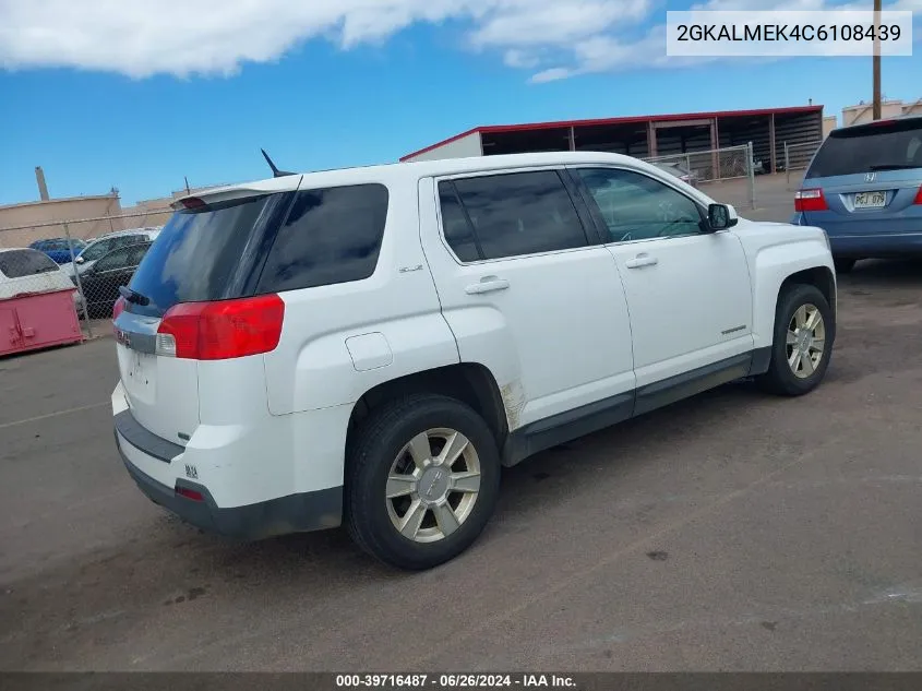 2012 GMC Terrain Sle-1 VIN: 2GKALMEK4C6108439 Lot: 39716487