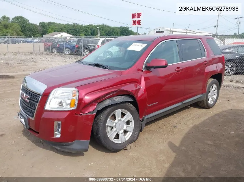 2012 GMC Terrain Sle-1 VIN: 2GKALMEK5C6278938 Lot: 39990732