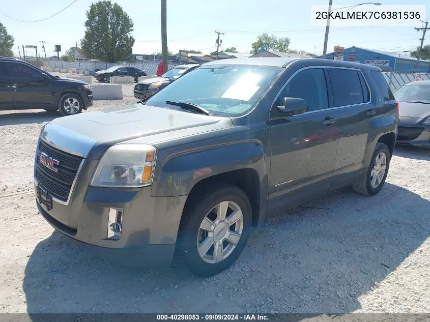 2012 GMC Terrain Sle-1 VIN: 2GKALMEK7C6381536 Lot: 40298053