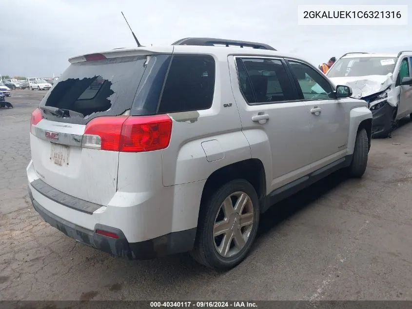 2012 GMC Terrain Slt-1 VIN: 2GKALUEK1C6321316 Lot: 40340117