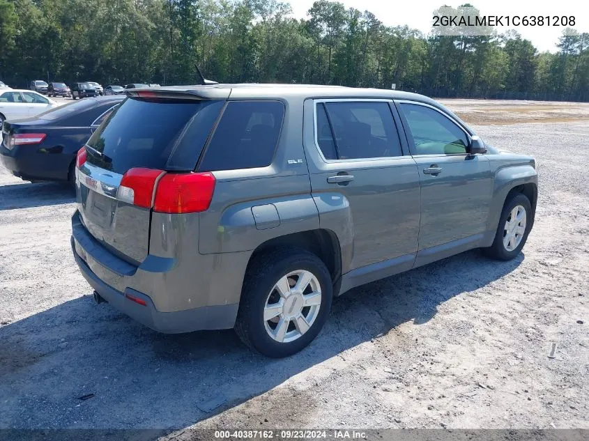 2012 GMC Terrain Sle-1 VIN: 2GKALMEK1C6381208 Lot: 40387162