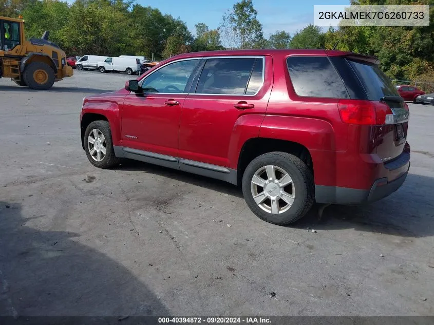 2012 GMC Terrain Sle-1 VIN: 2GKALMEK7C6260733 Lot: 40394872