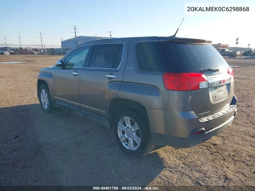 2012 GMC Terrain Sle-1 VIN: 2GKALMEK0C6298868 Lot: 40401768