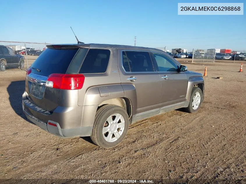 2012 GMC Terrain Sle-1 VIN: 2GKALMEK0C6298868 Lot: 40401768